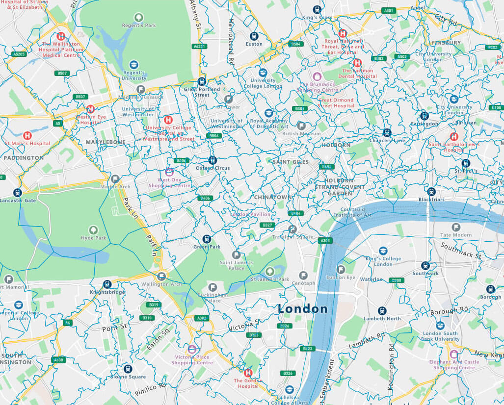 free postcode map