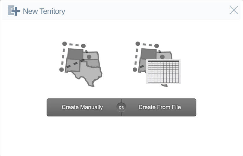 Click Create From File to upload your existing territories.