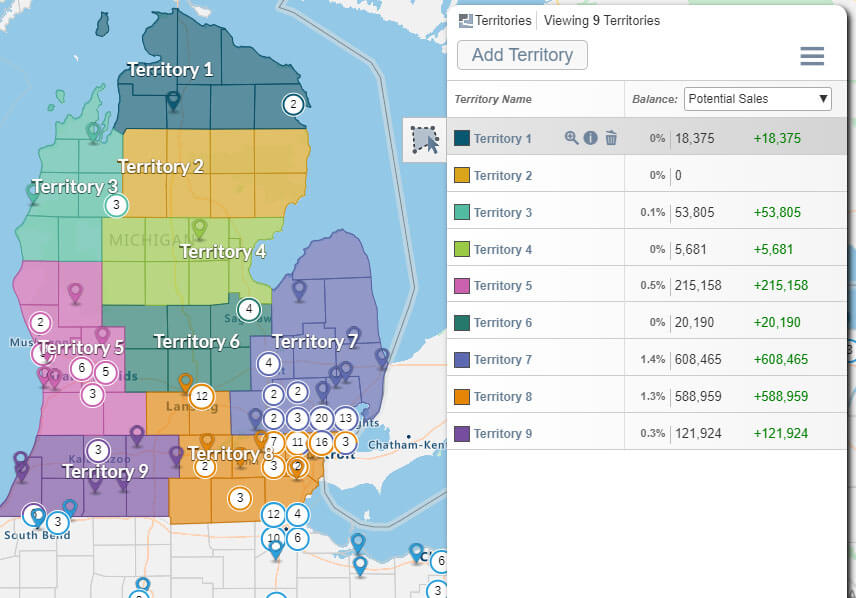Balance workload with territories