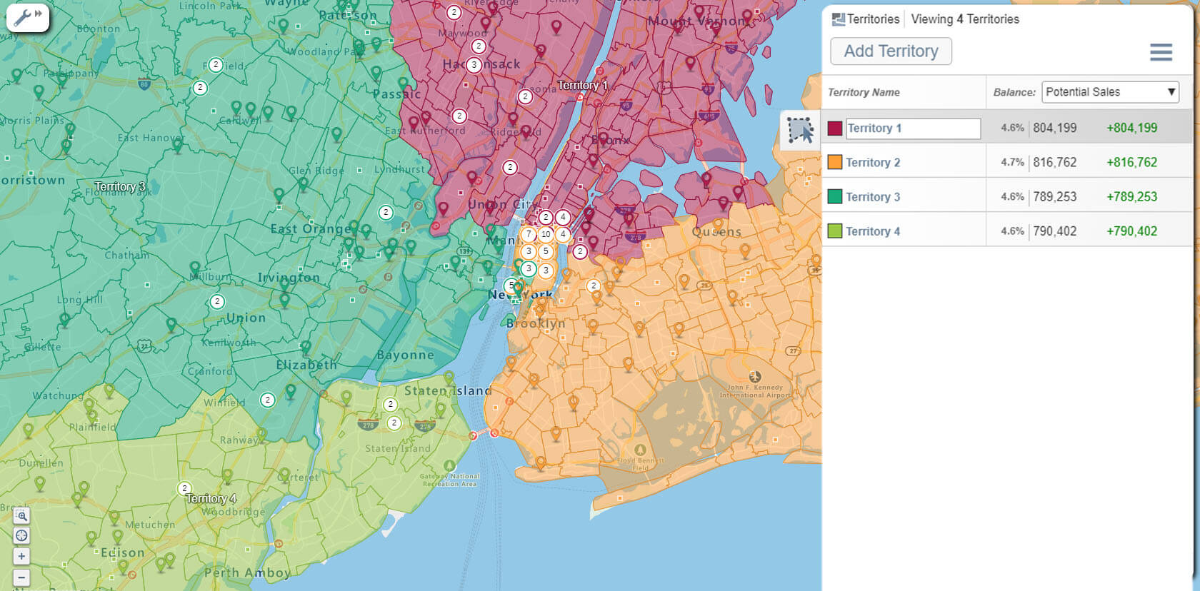 Dividing lead value among sales territories makes them more fair