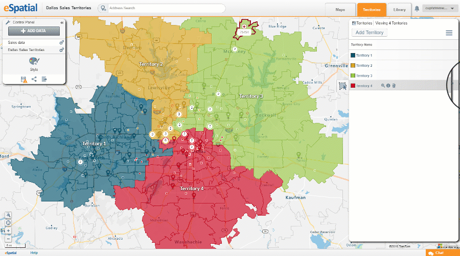 To cover the territory in the short-term, you can balance using the number of accounts in each area.