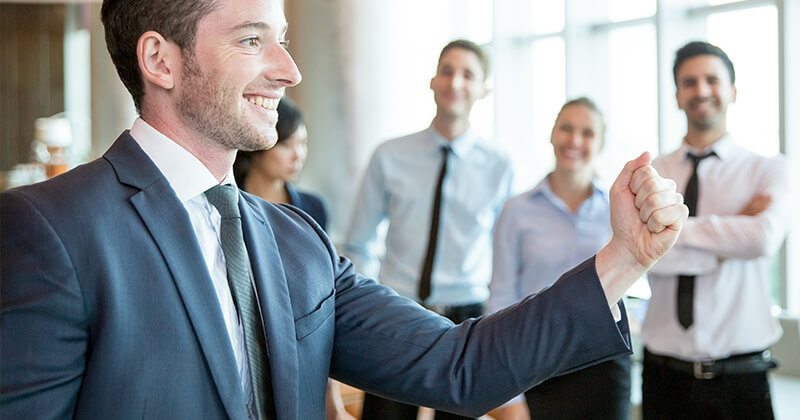 Smiling sale rep has the best chance at success thanks to territory management