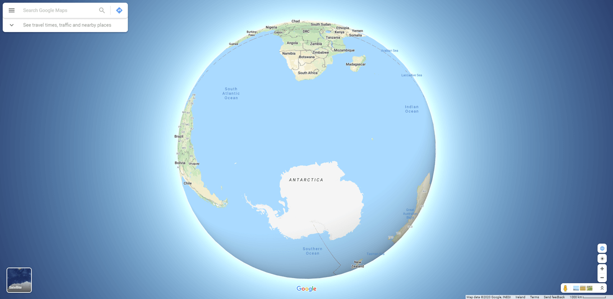 Antarctic on Google Maps