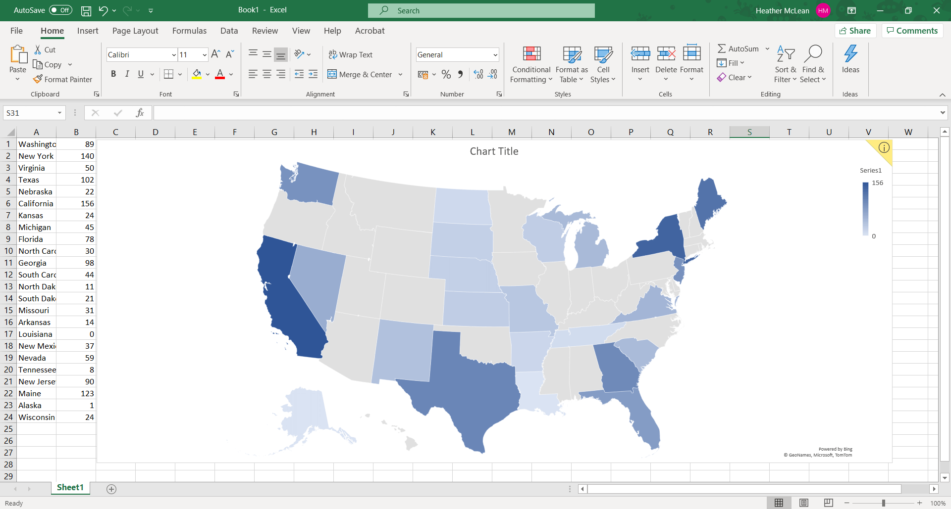 How To Make A Geographic Heatmap In Excel