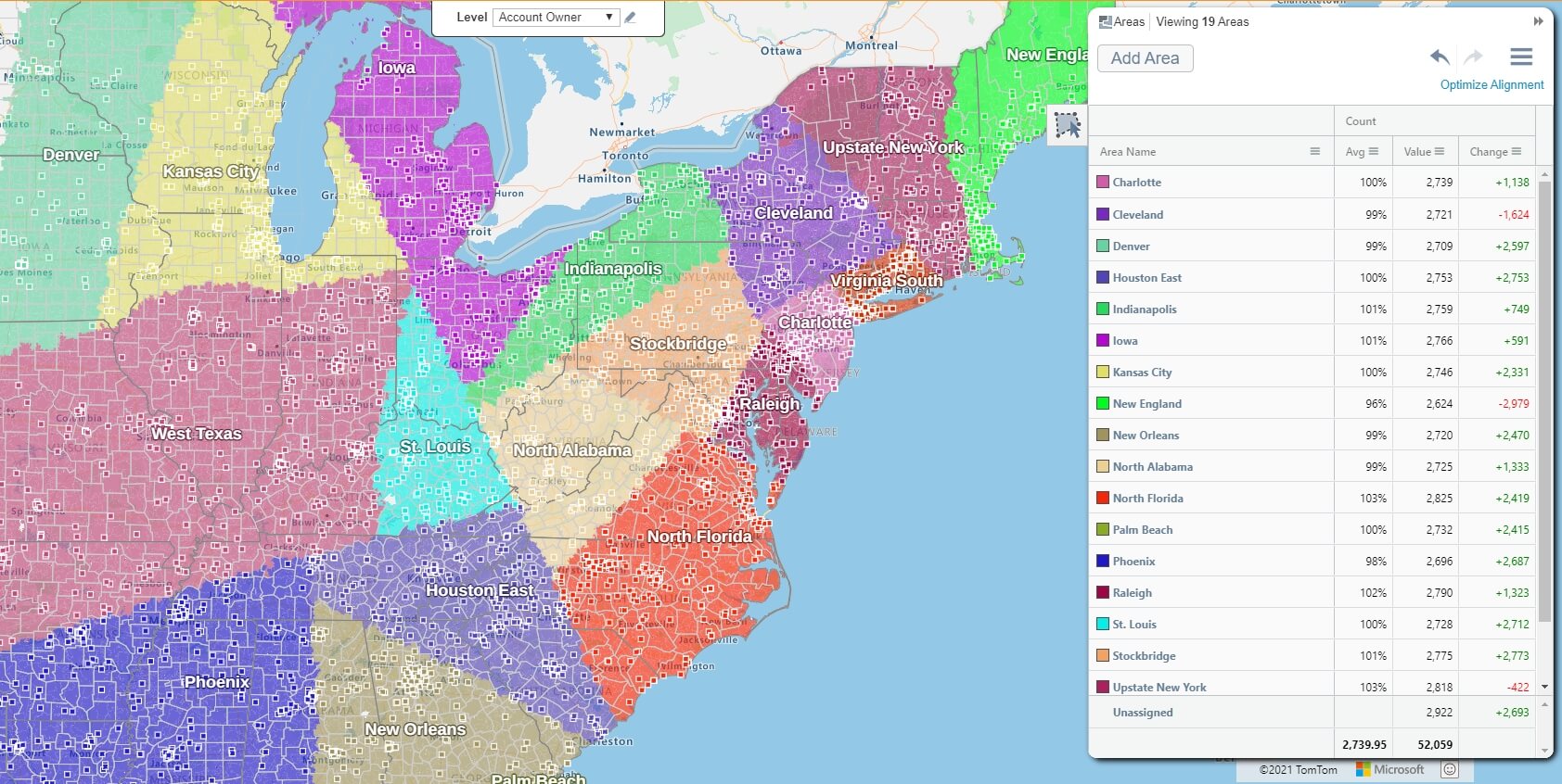 Fairly aligned territory map