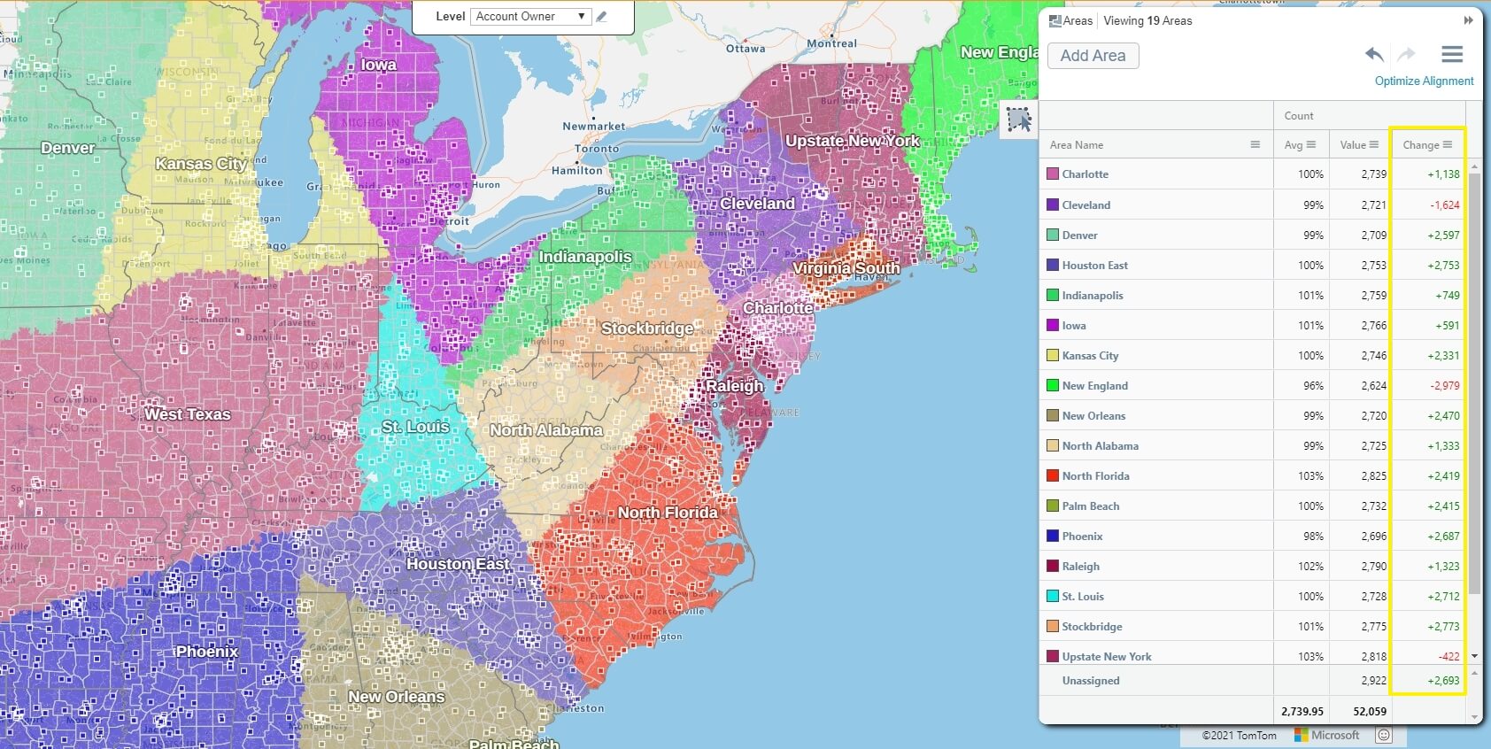 Territories naturally fall out of alignment over time. Territory Optimizer lets you balance them in just a few clicks.