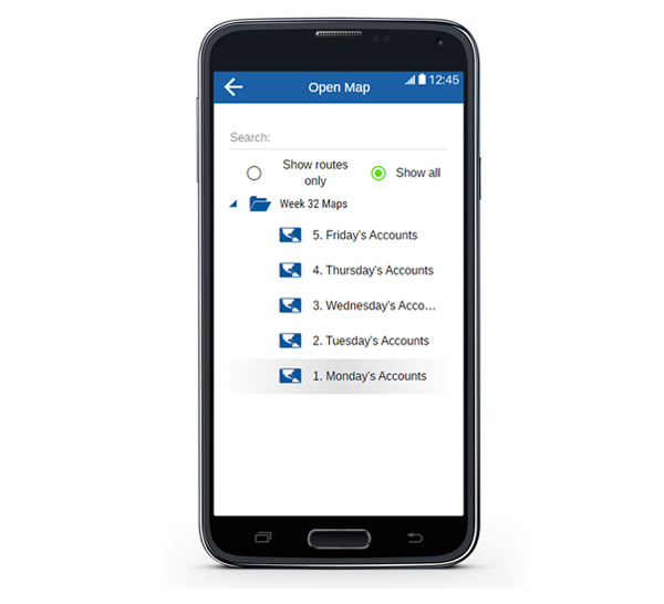 Mobile route map filtering