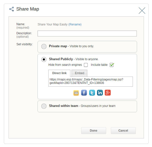 Share your maps publicly