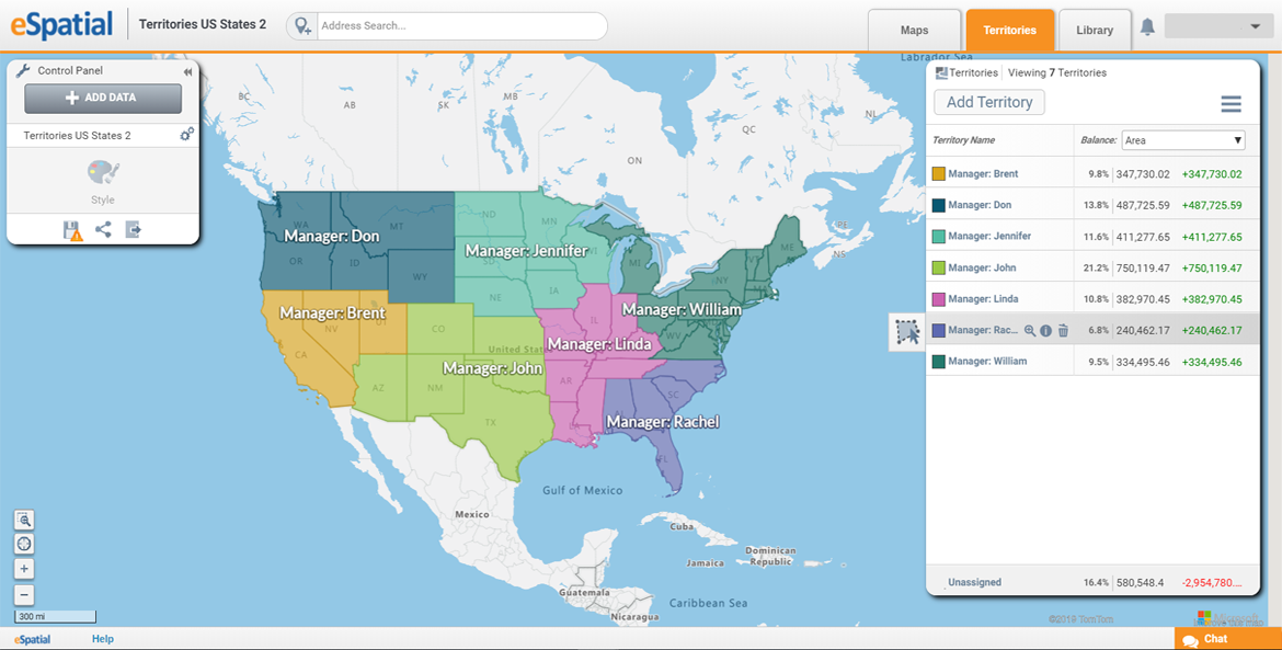 Realign Sales Territories Ensuring a Fairer Workload with eSpatial