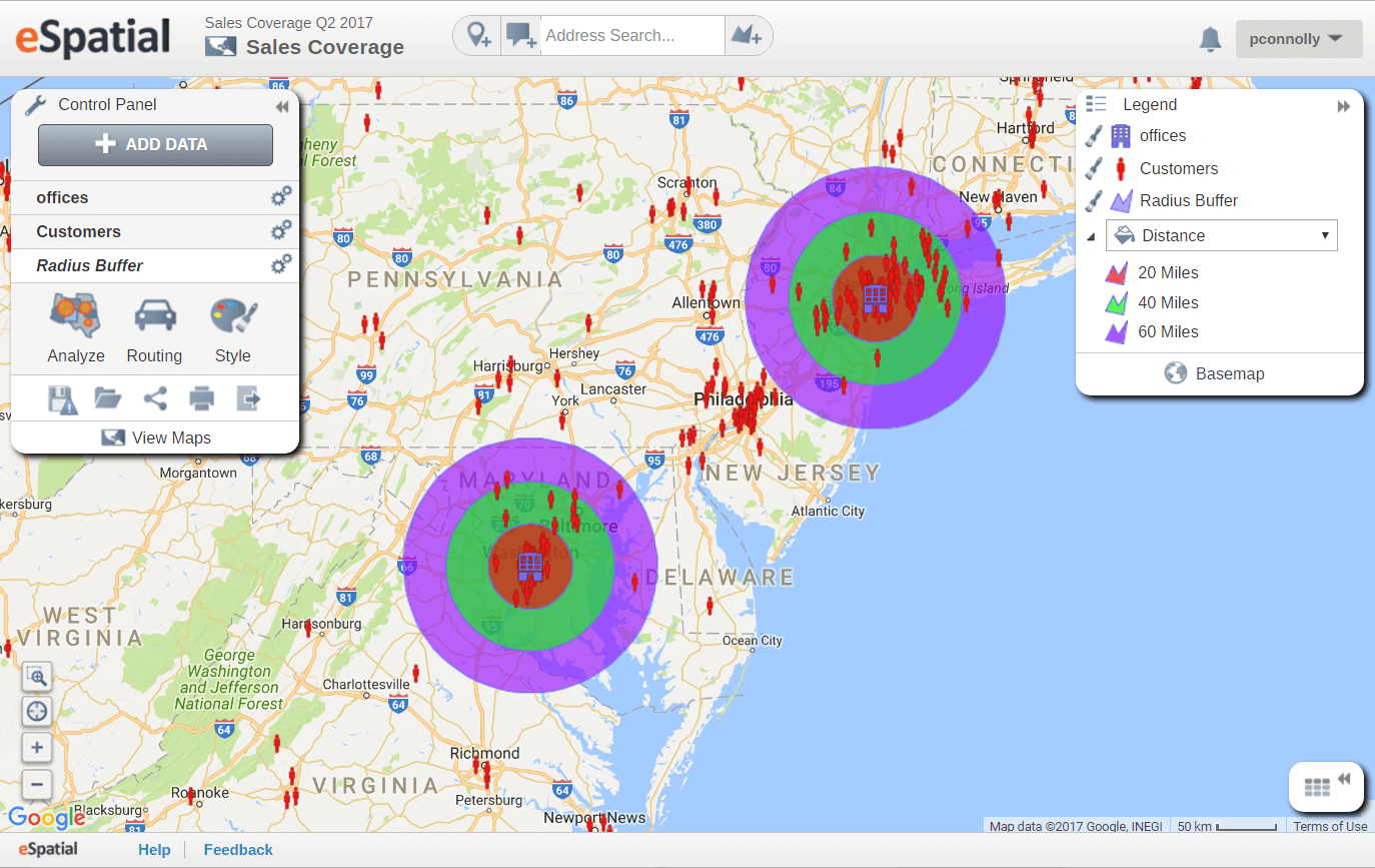 Radius Map: What it is and when to use it - eSpatial